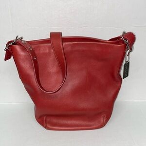 Coach red legacy leather purse